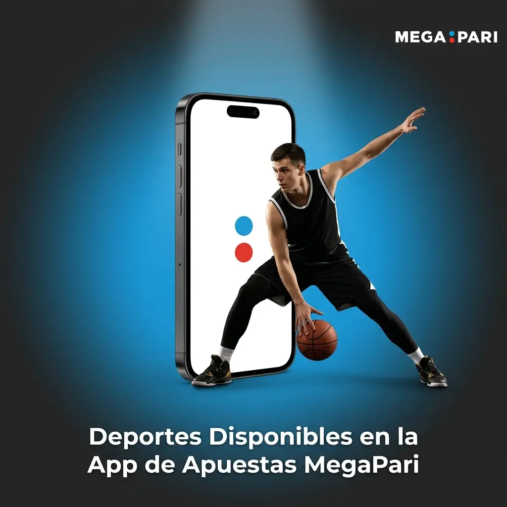 Pantalla de la app MegaPari mostrando más de 30 deportes disponibles para apostar en vivo y previo al evento