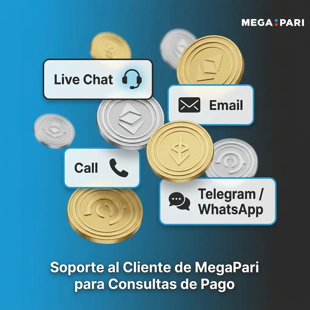 Soporte al cliente MegaPari 24/7 para pagos: chat en vivo, email, Telegram y sección de ayuda FAQ