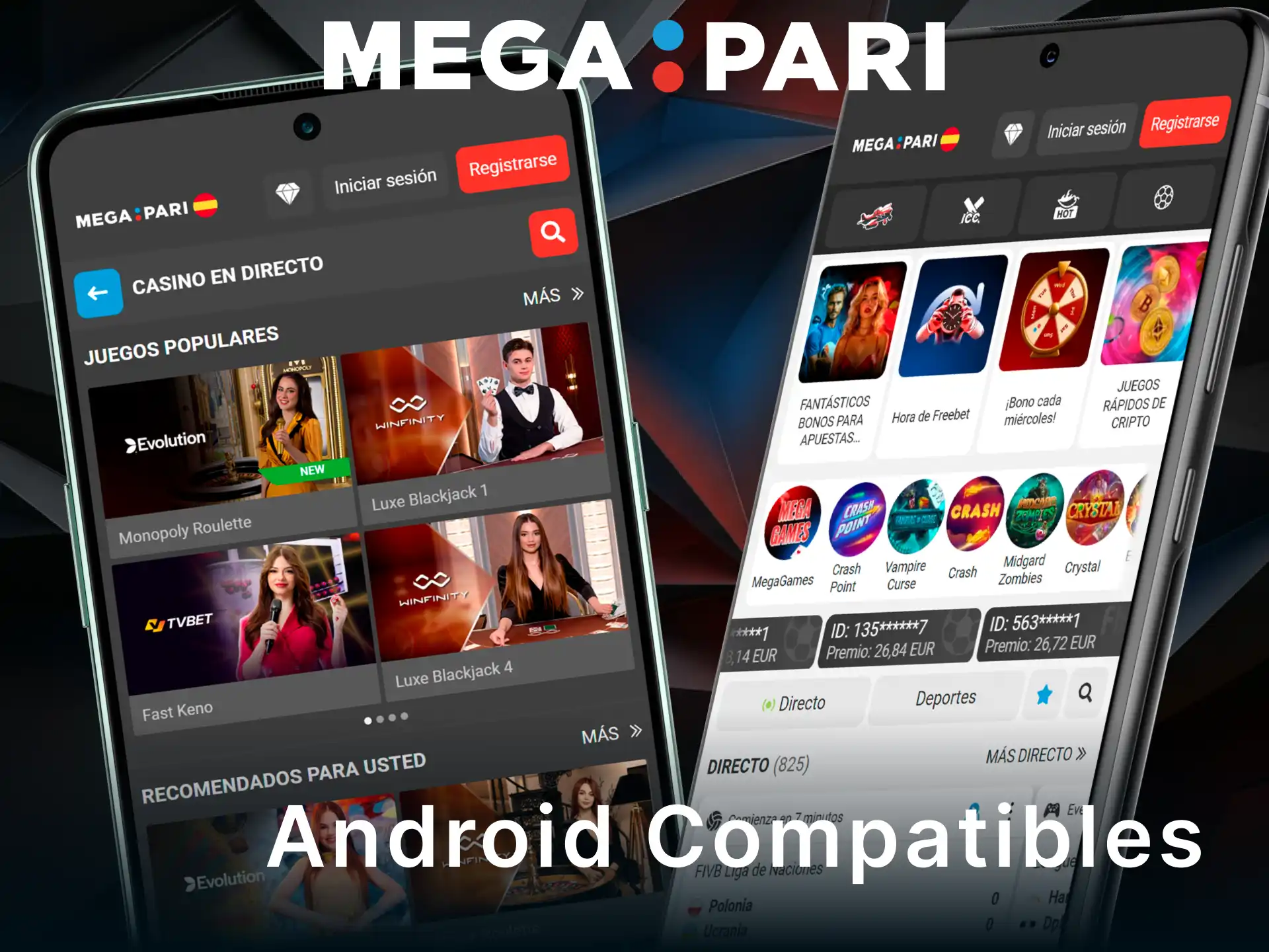 Consulta los dispositivos Android compatibles con la app de MegaPari y empieza a jugar.