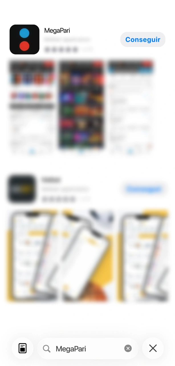 Abre la tienda oficial App Store para instalar la app de MegaPari en iOS.