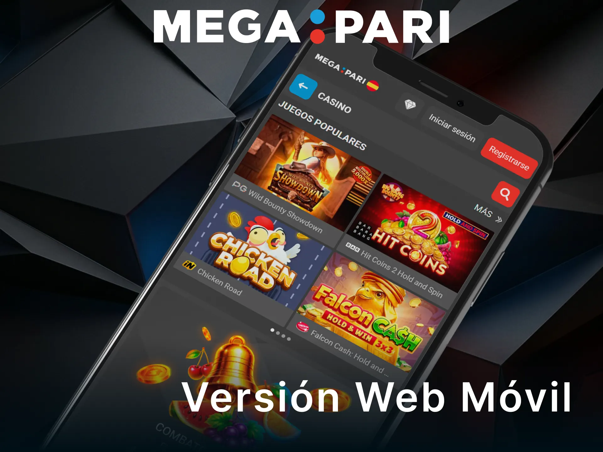 Navega por la versión web móvil de MegaPari para apostar cómodamente.