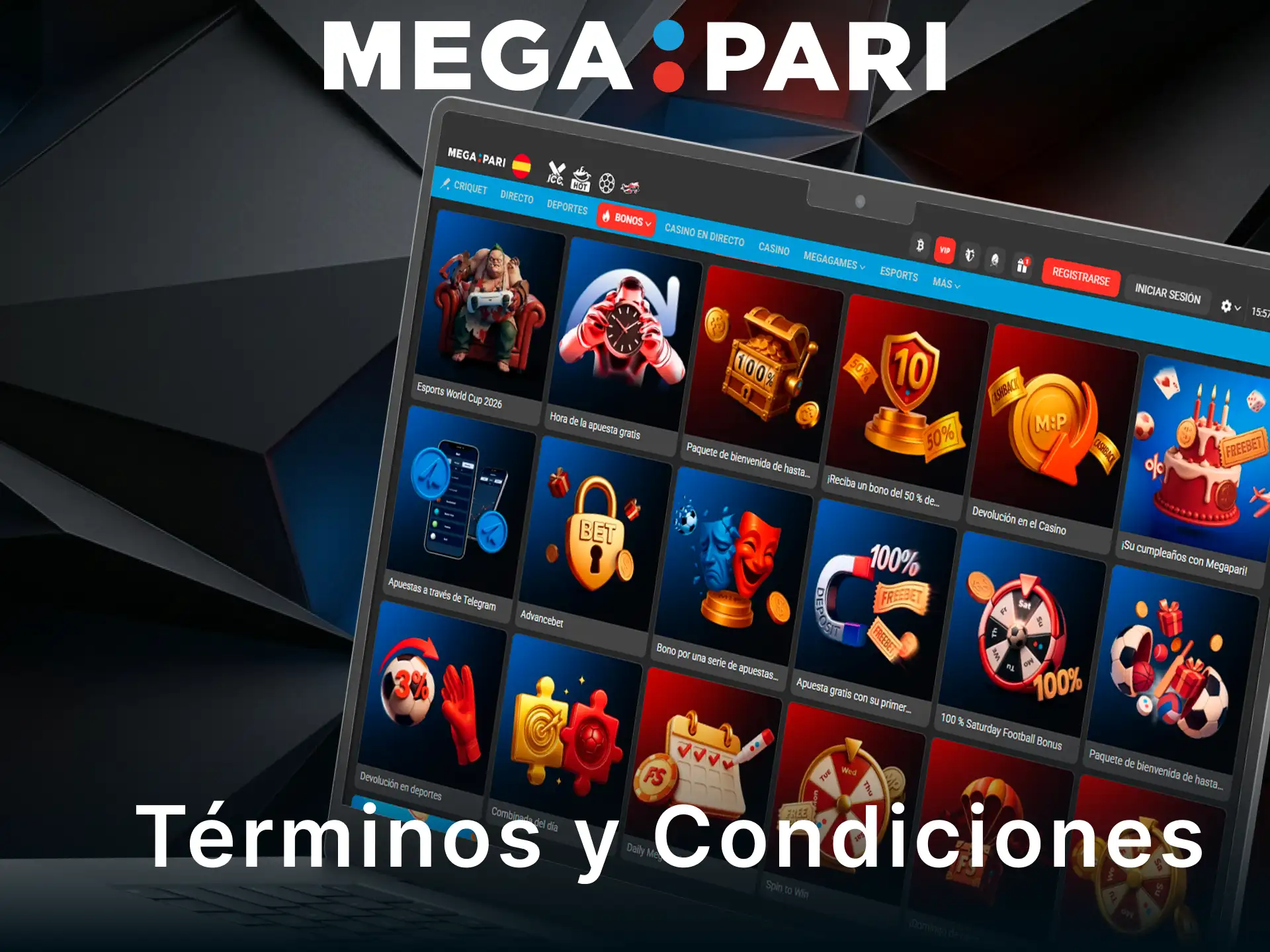 Consulta los términos y condiciones de los bonos en MegaPari antes de jugar.