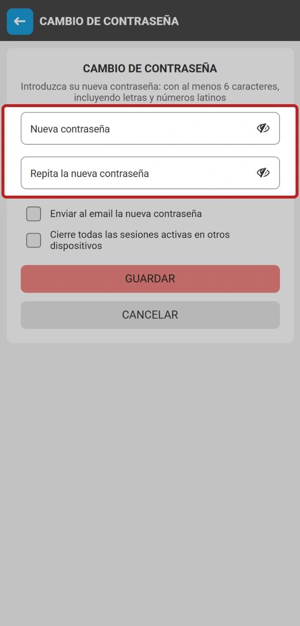 Introduce una nueva clave para completar la recuperación de contraseña en MegaPari.