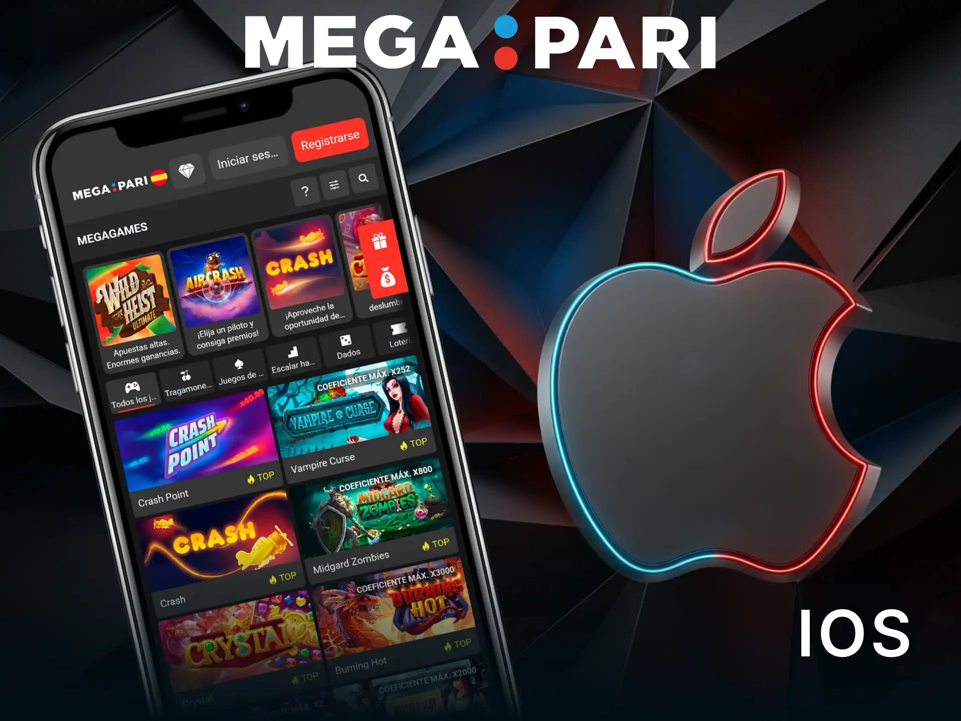 Instala la aplicación en iOS con los métodos de pago de MegaPari.