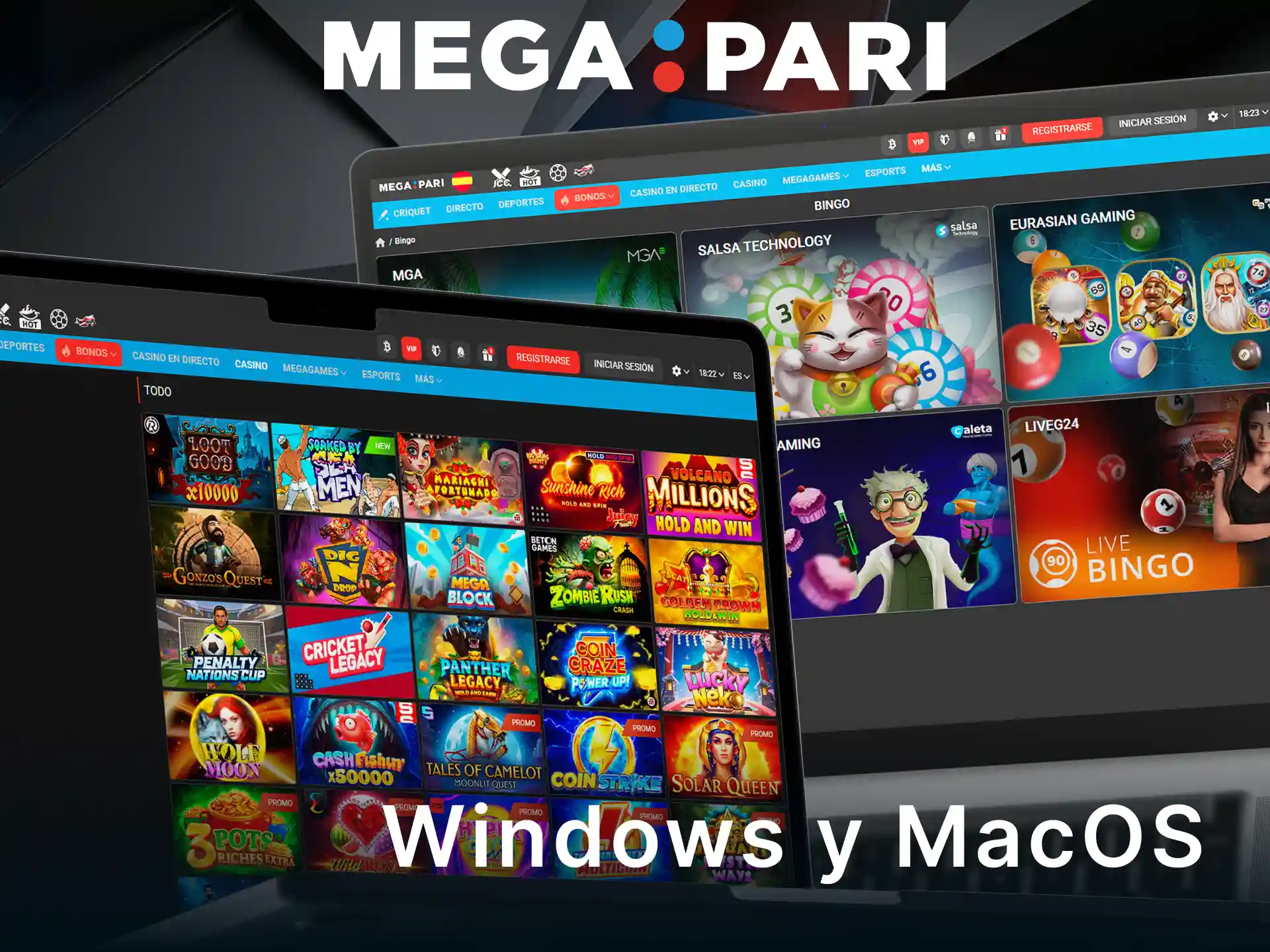 Utiliza el cliente de escritorio para Windows y macOS con los métodos de pago de MegaPari.