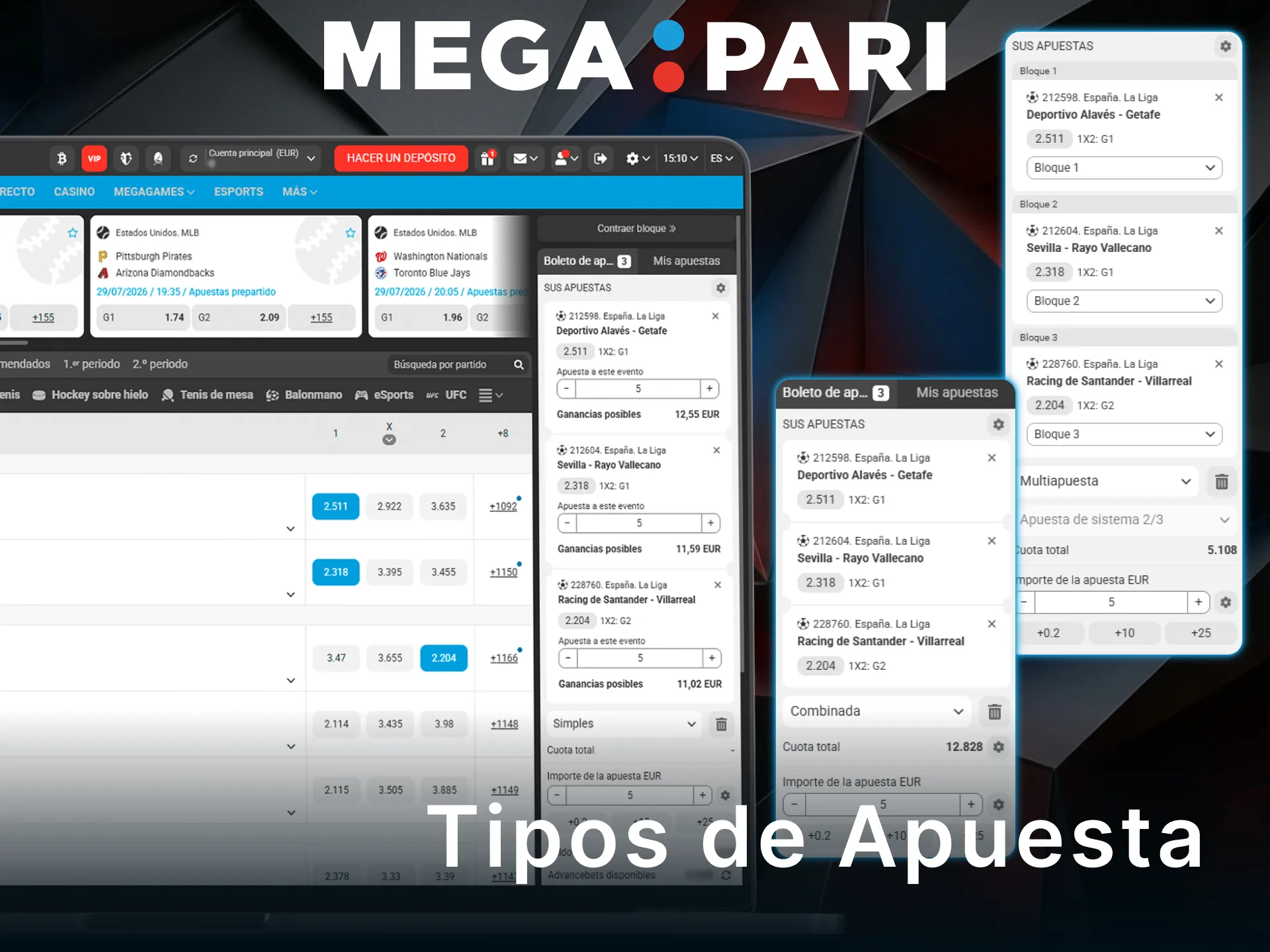 Descubre los diferentes Tipos de Apuesta disponibles en MegaPari para tus eventos preferidos.