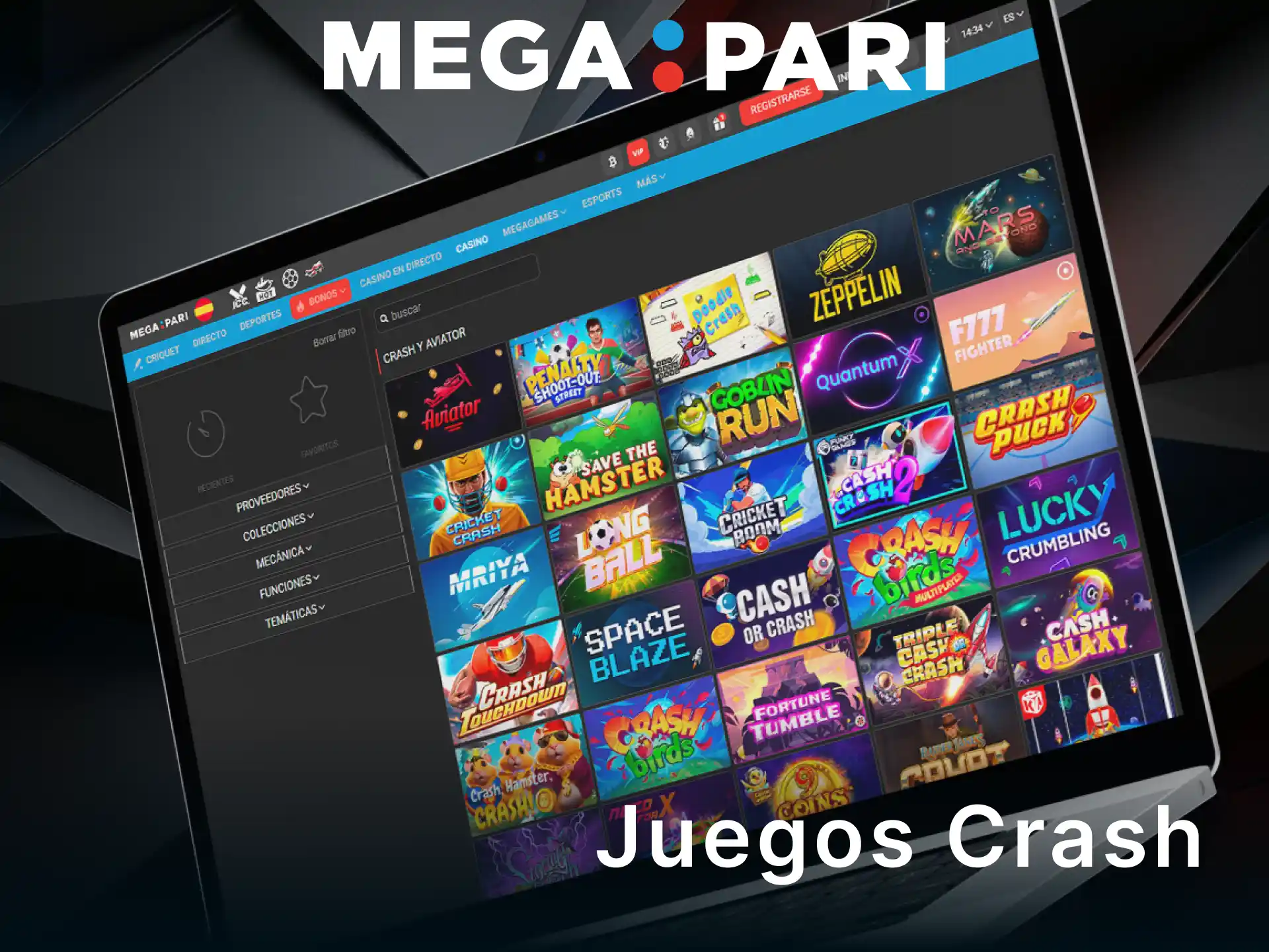 Experimenta la adrenalina de los Juegos Crash en la plataforma MegaPari.