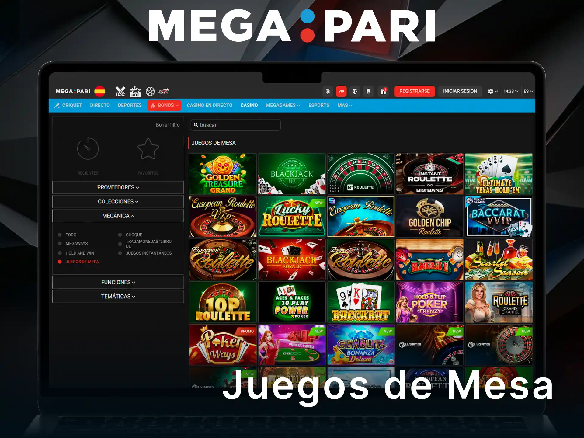Juega a los mejores Juegos de Mesa en MegaPari y demuestra tu estrategia.