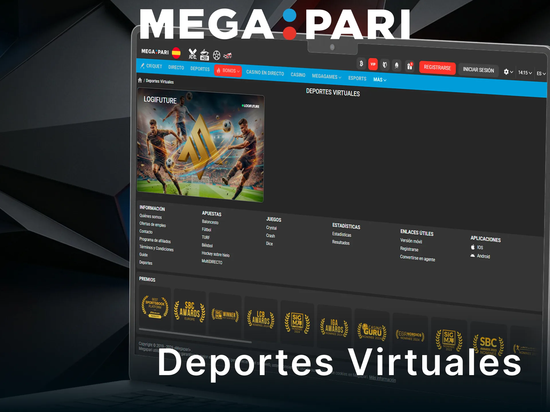 Descubre las opciones de Apuestas de Deportes Virtuales en MegaPari España y gana.