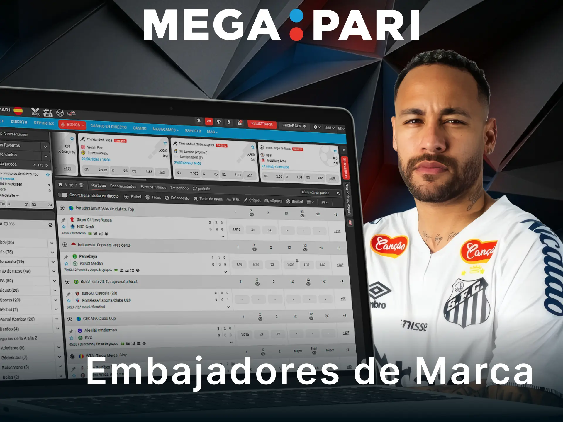 Conoce a los Embajadores de Marca y Socios de MegaPari en la plataforma.