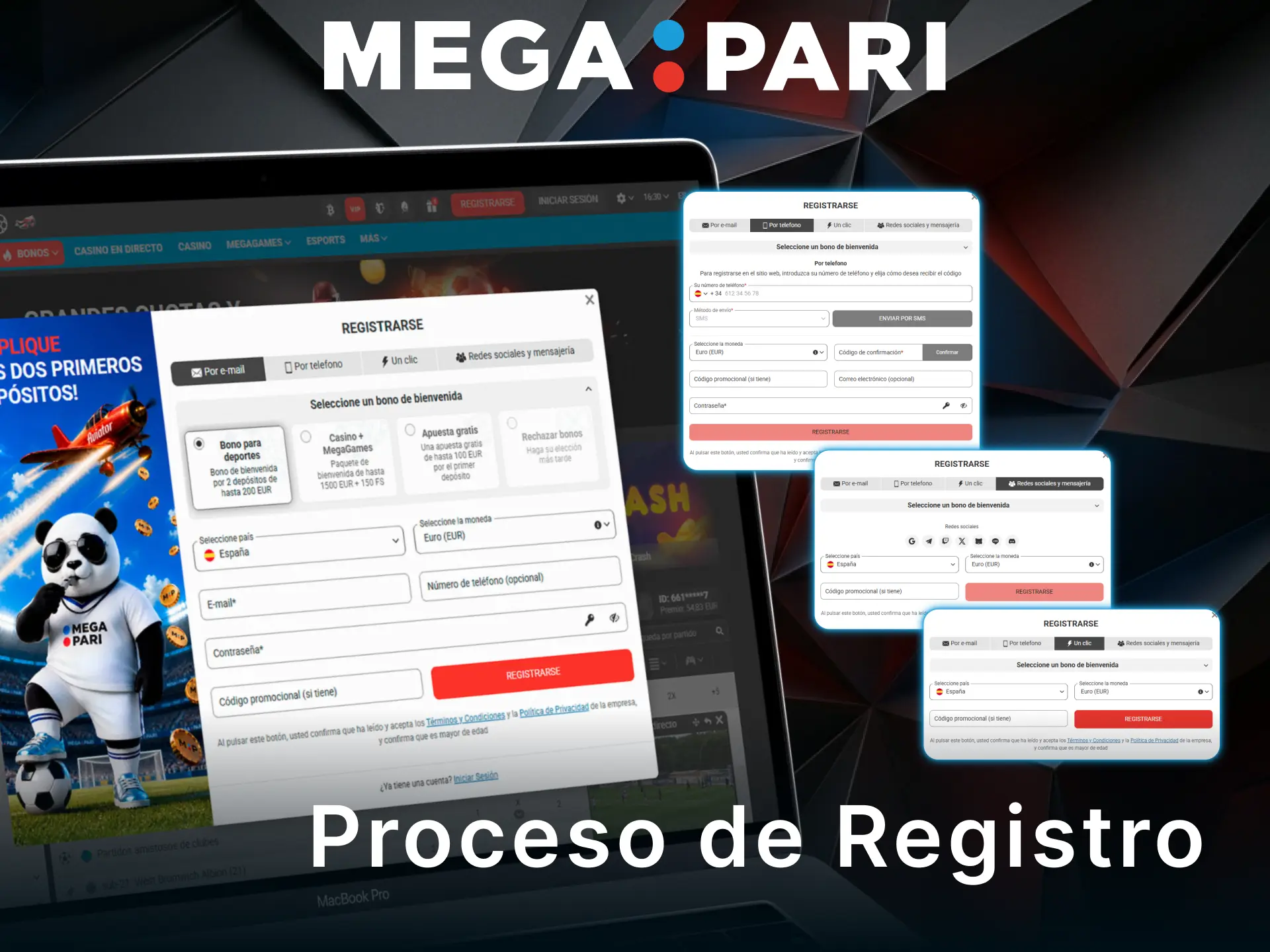Registra tu cuenta en MegaPari para comenzar a apostar sin complicaciones.