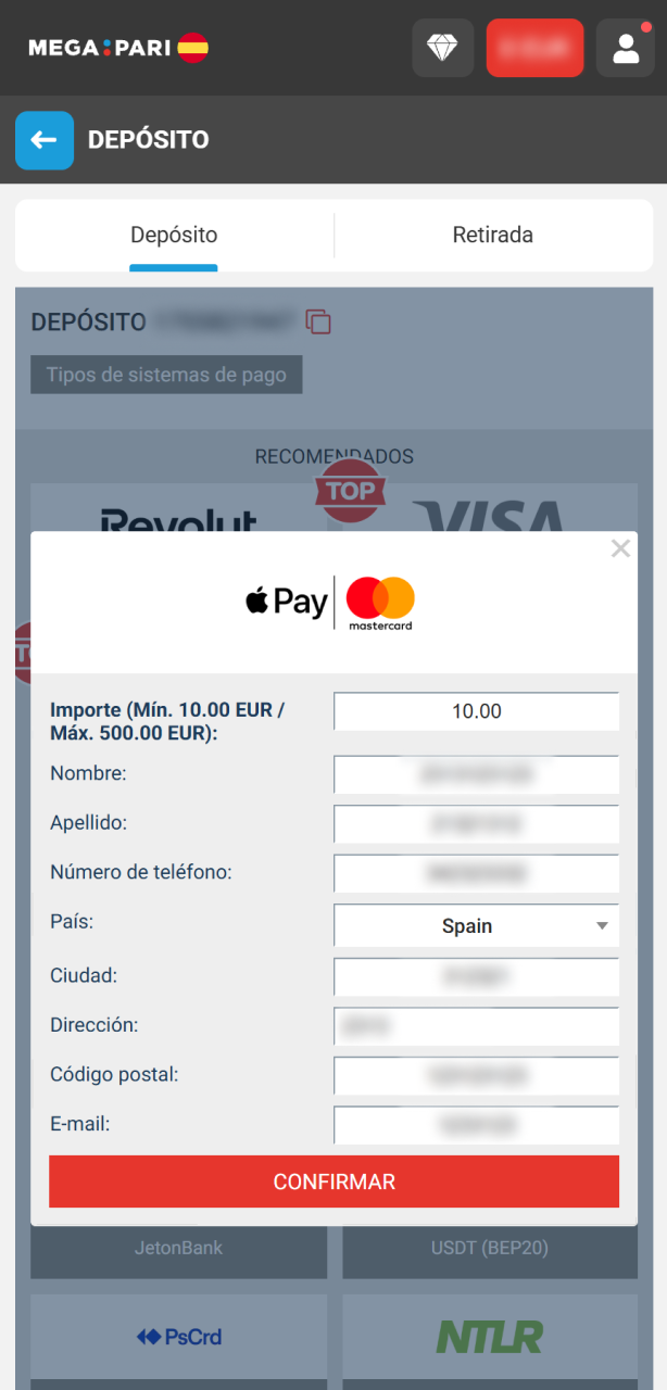 Confirma la activación para disfrutar de tu bono de bienvenida en MegaPari.