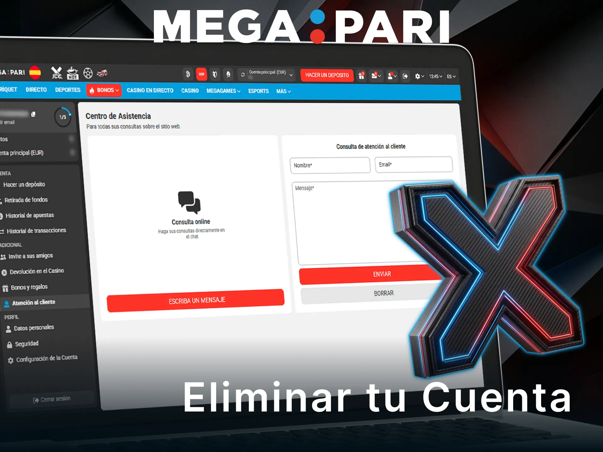 Descubre cómo eliminar tu cuenta MegaPari de forma rápida y sencilla.