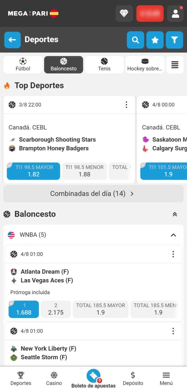 Selecciona el pronóstico ideal para completar tus apuestas al baloncesto en MegaPari.
