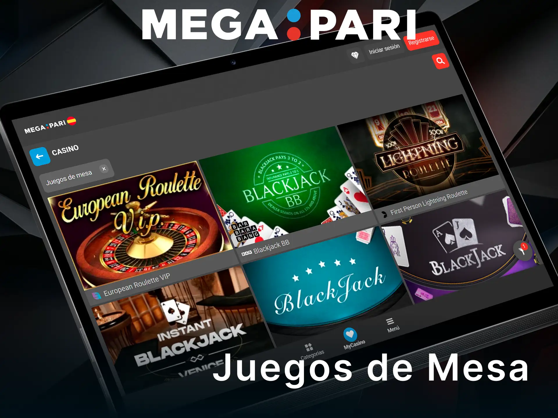 Prueba tus habilidades en los juegos de mesa de MegaPari Casino.