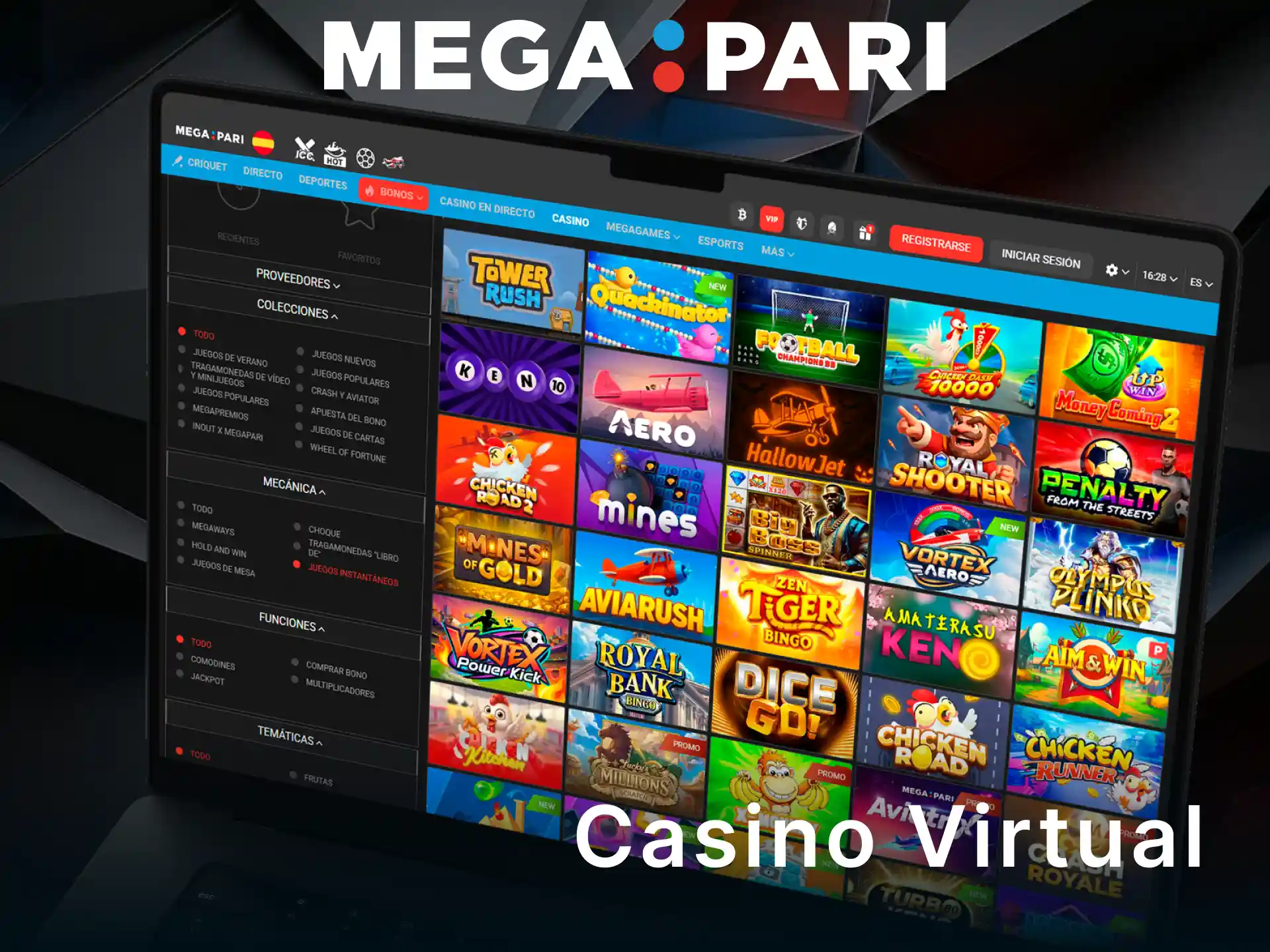 Juega a keno y rasca y gana dentro de MegaPari Casino.