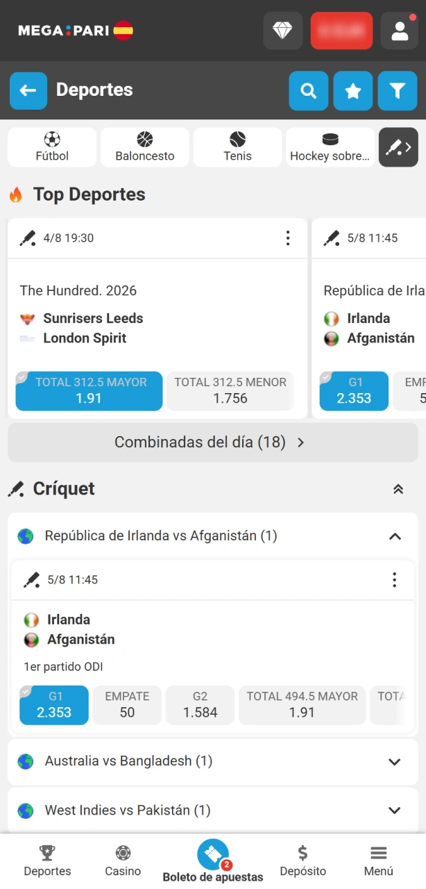 Selecciona la liga de cricket ideal para apostar dentro de MegaPari.