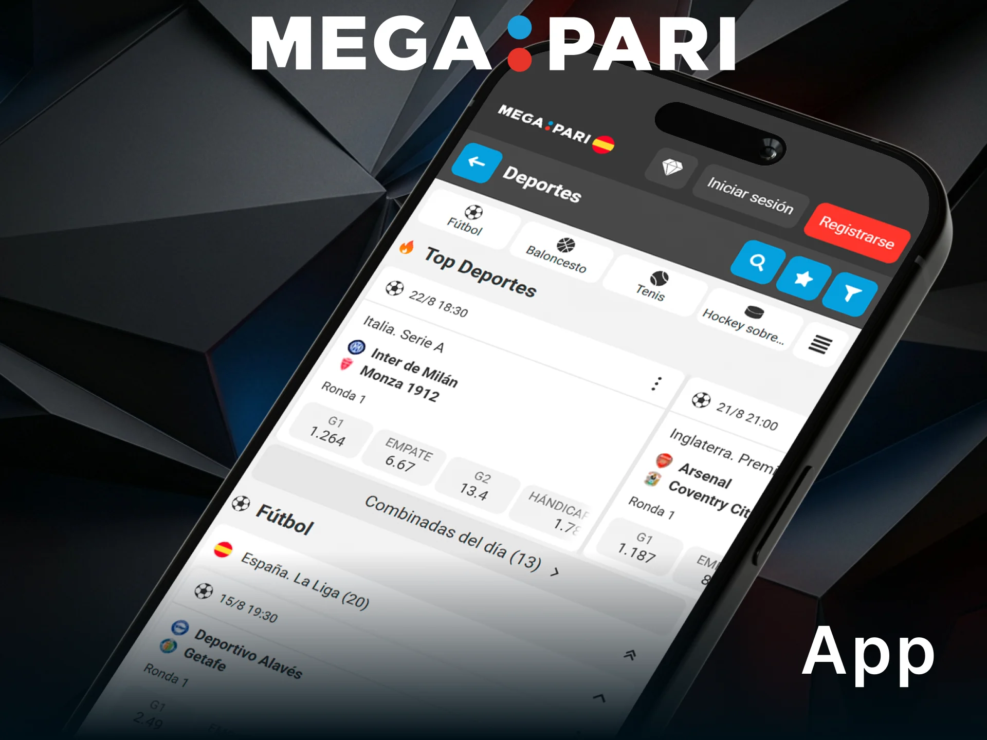 Descarga la app de MegaPari para hacer tus apuestas deportivas.