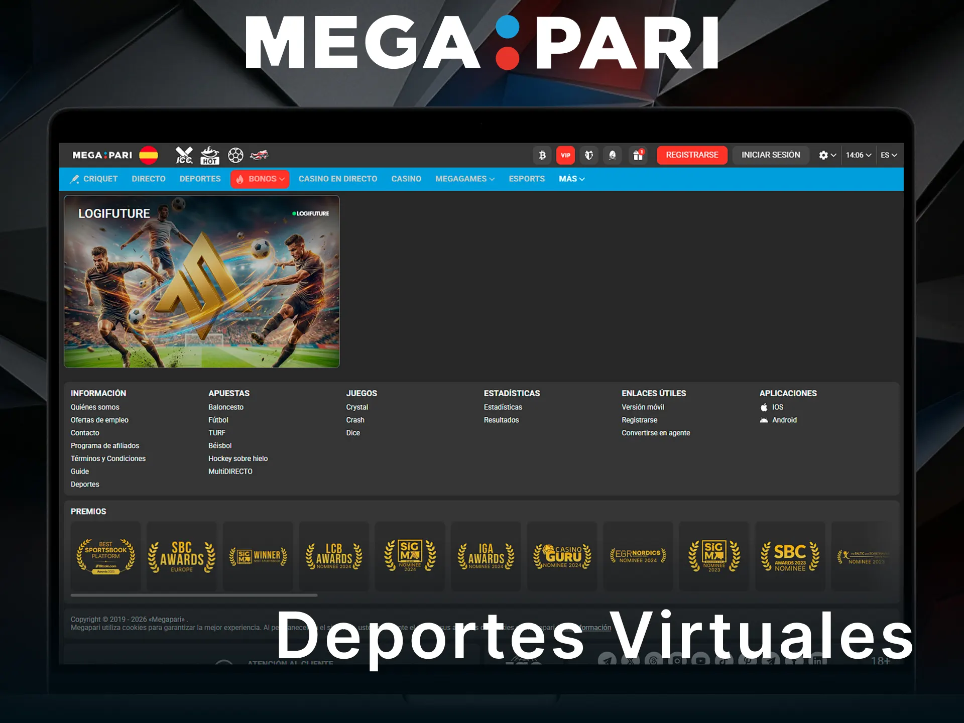 Apuesta en deportes virtuales dentro de MegaPari para ganar al instante.