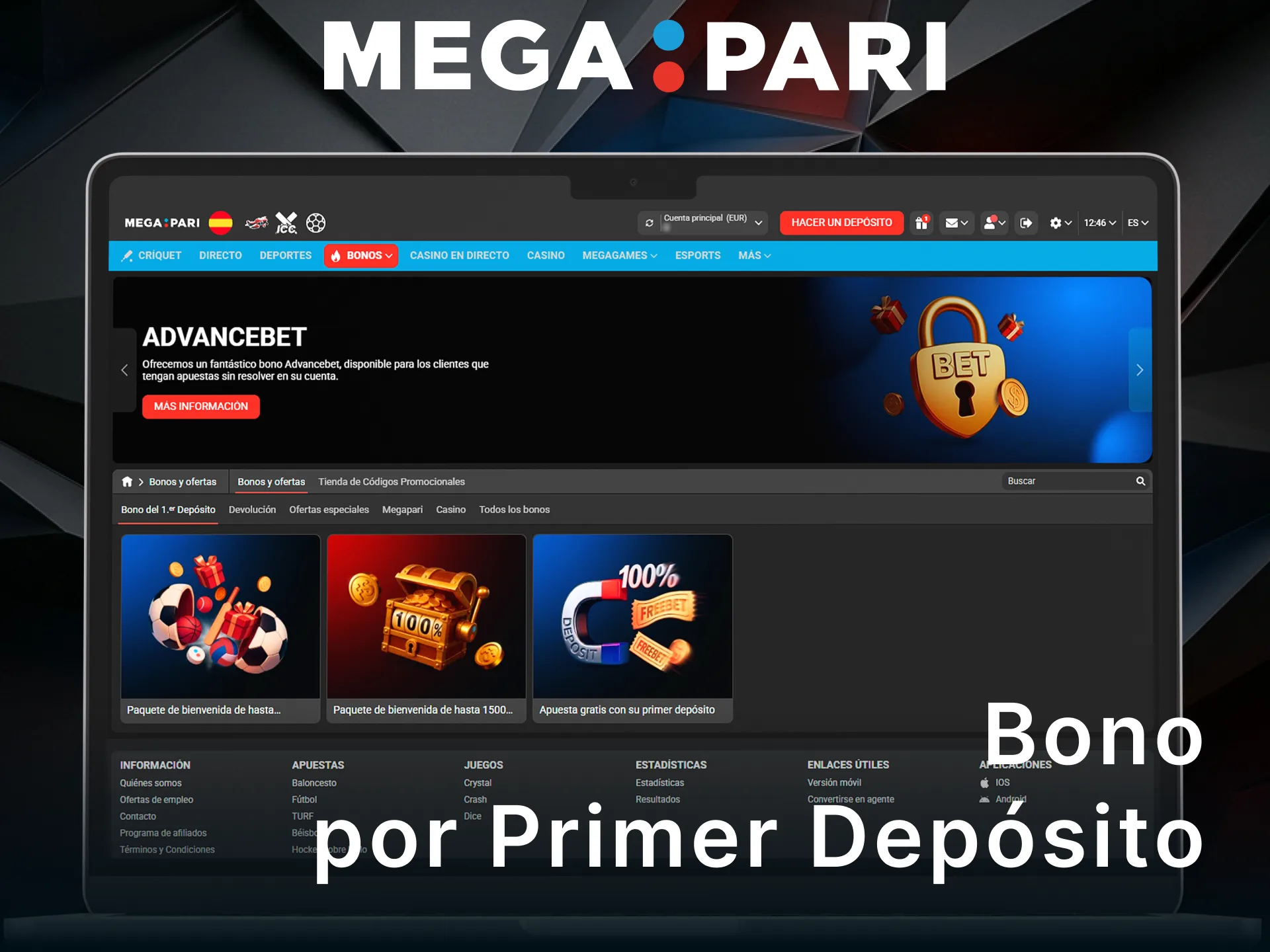 Solicita el bono por primer depósito y empieza a ganar en MegaPari.