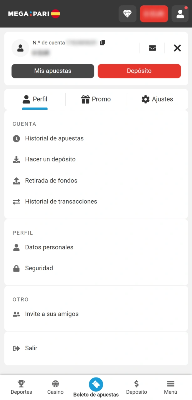 Revisa el saldo final tras completar tu depósito en MegaPari.