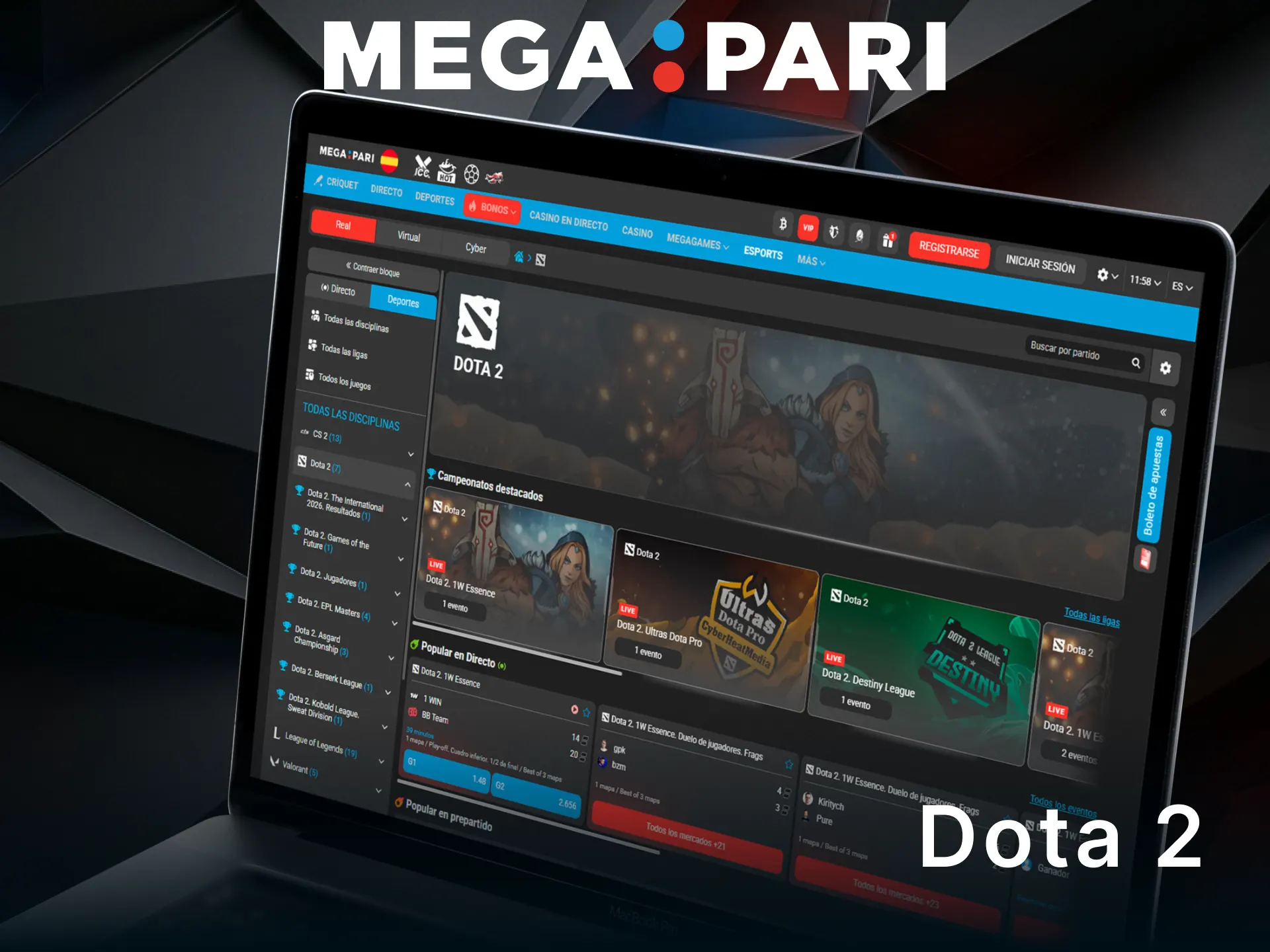 Haz tus apuestas en esports en Dota 2 dentro de MegaPari.