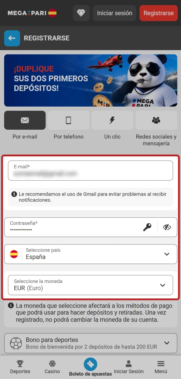 Registra tu cuenta para empezar a apostar en F1 con MegaPari.