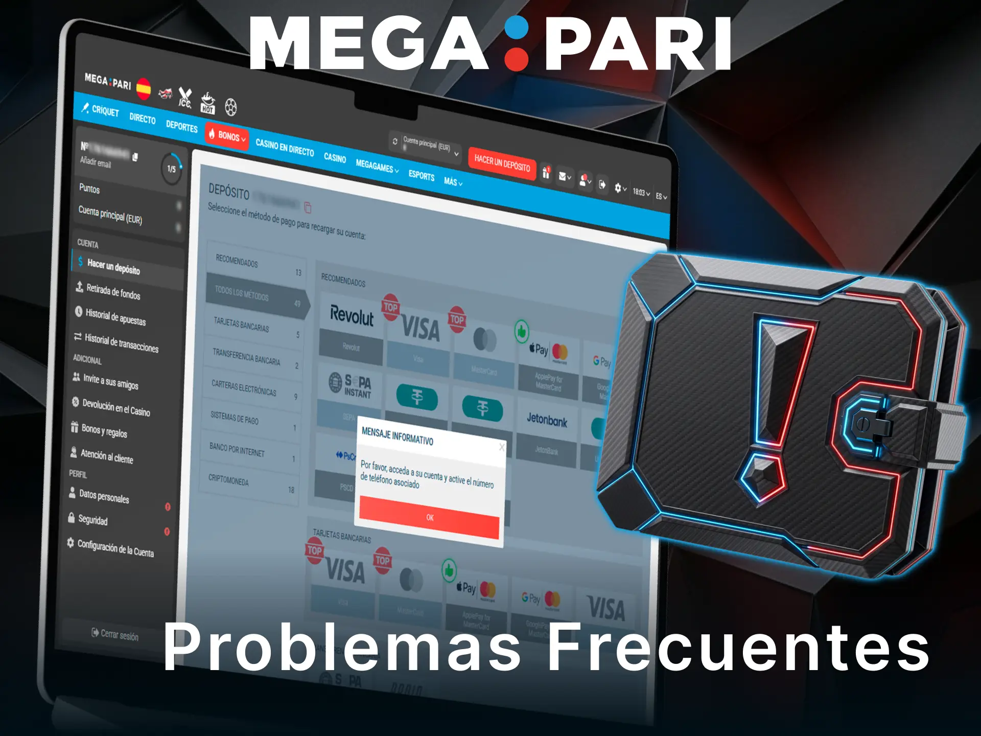 Resuelve los problemas frecuentes relacionados con los pagos en MegaPari.