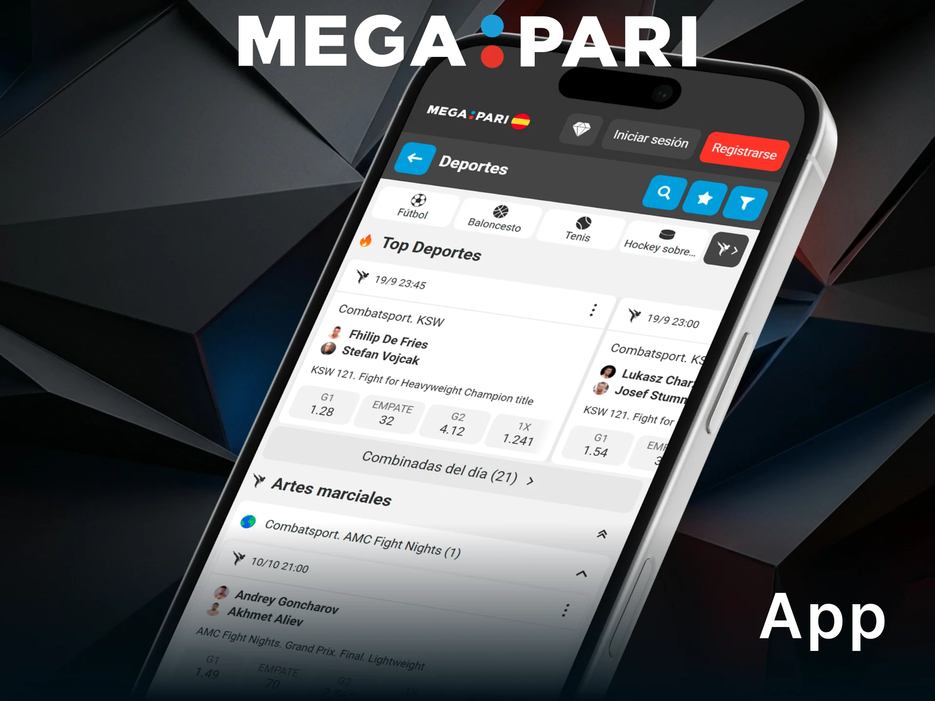 Descarga la app de MegaPari y realiza tus apuestas MMA hoy.