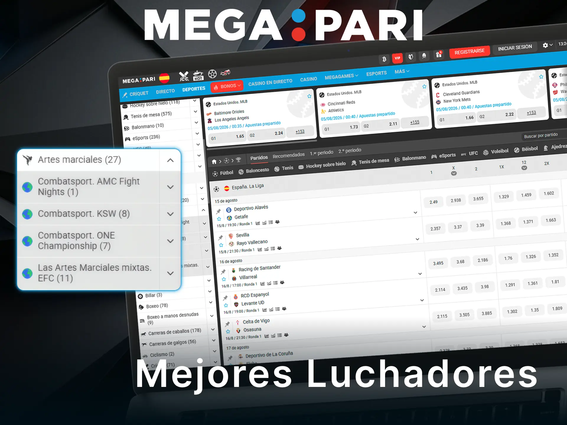 Elige a los mejores luchadores para tus apuestas MMA en MegaPari.