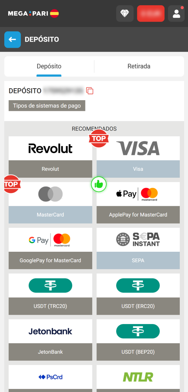 Realiza un depósito y financia tus apuestas al tenis en MegaPari.