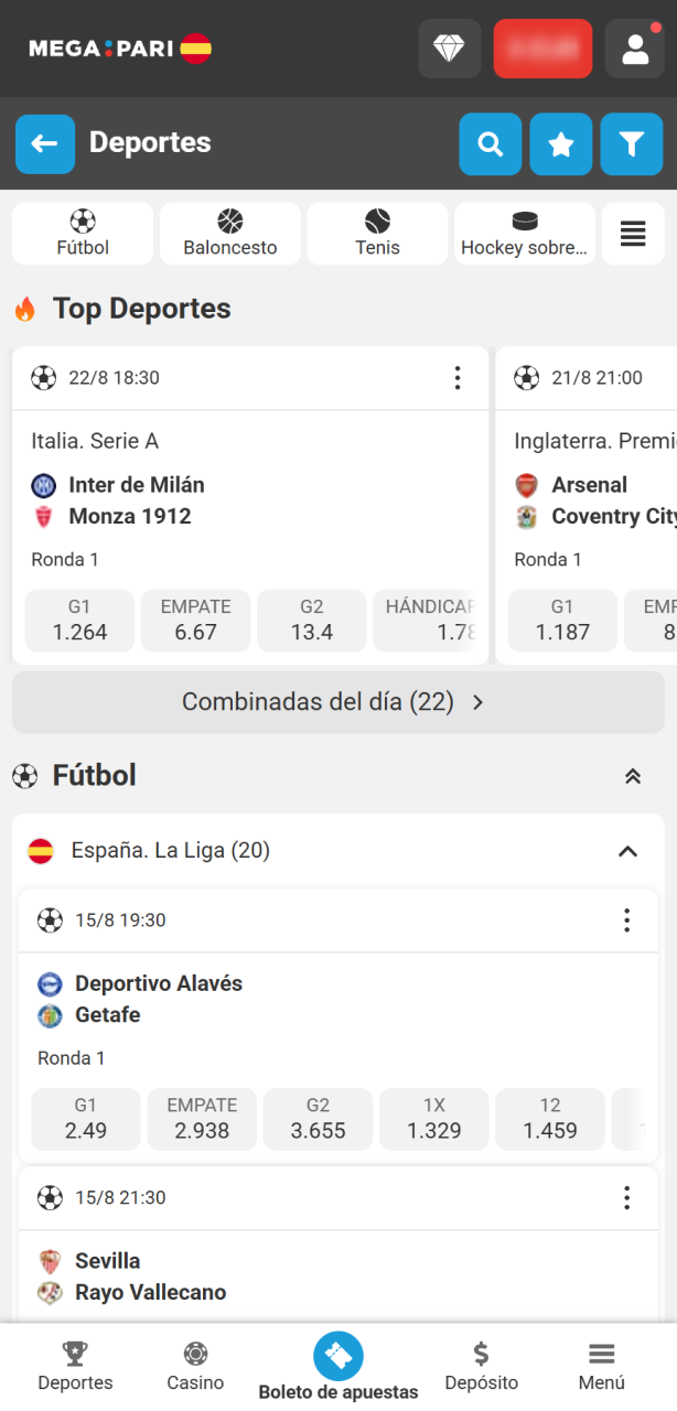 Accede a la sección de deportes para tus apuestas al tenis en MegaPari.