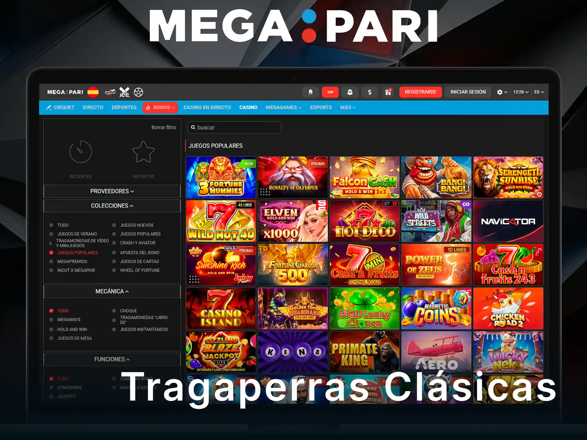 Juega a las tragaperras clásicas de mayor éxito en MegaPari.