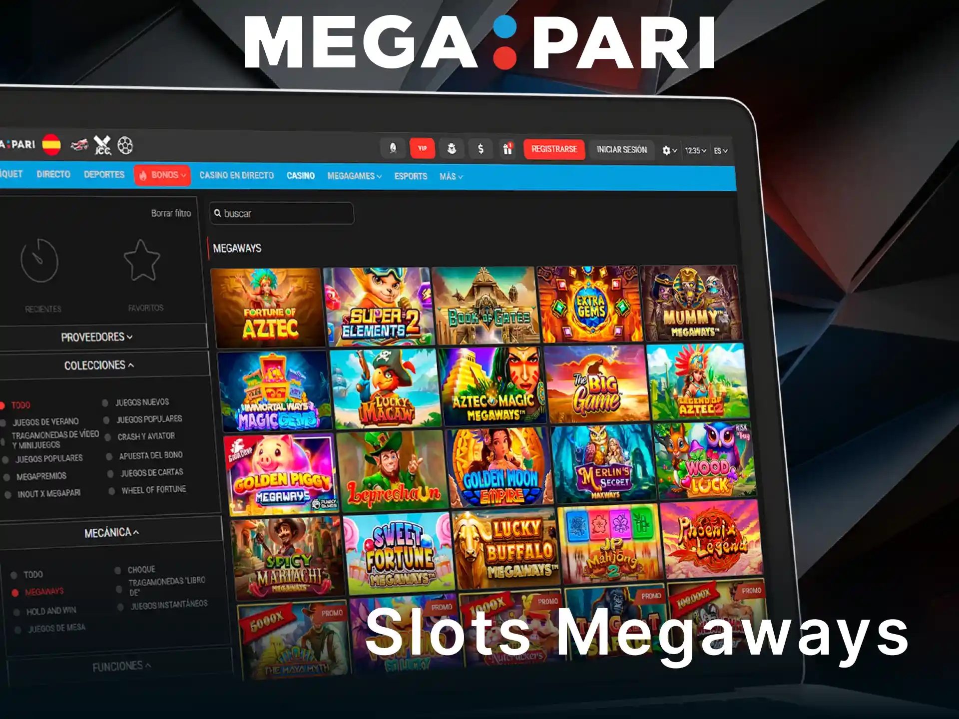 Experimenta la emoción de las tragaperras Megaways dentro de MegaPari.